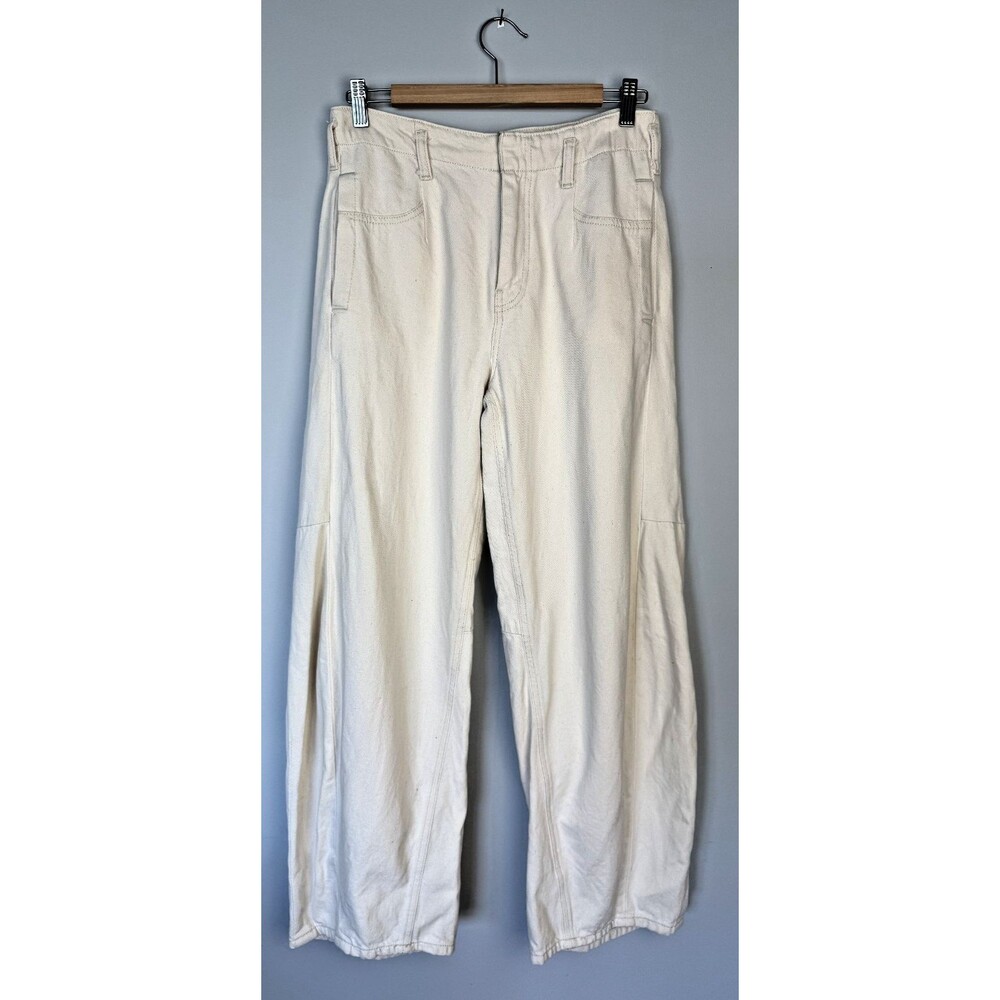 Anthropologie Pilcro Full-Length Relaxed Barrel Ivory Womens Jeans 28 - Picture 3 of 5